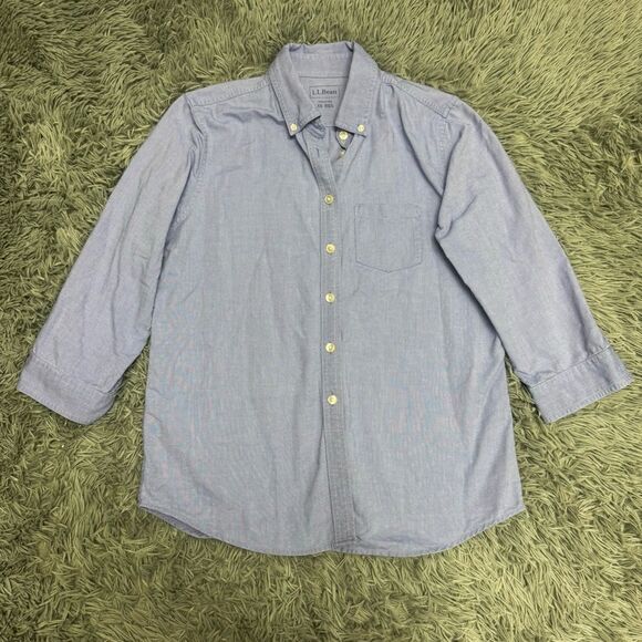 LL Bean Button Front Quarter Sleeve Shirt Size XS - Picture 1 of 8